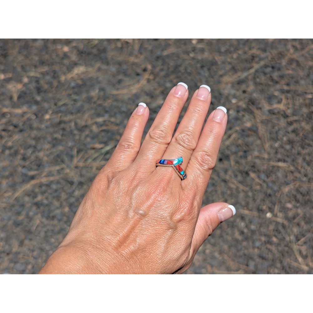Navajo Handmade Silver Ring Turquoise Signed Native American Jewelry 9 *** - Picture 4 of 11